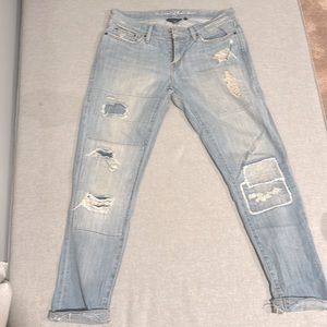 Levi’s 531 low rise skinny jeans distressed